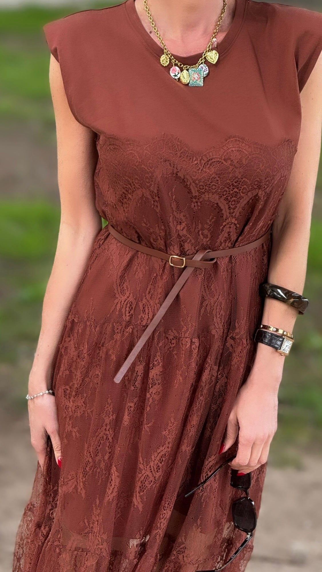 Dress Dusty lace + belt