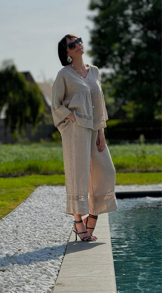 Pants rigo linen camel