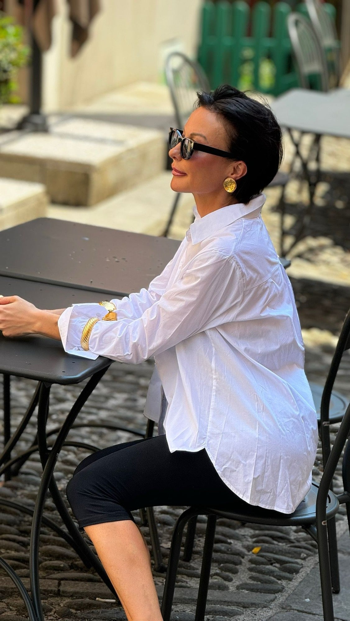Blouse capri cotton white