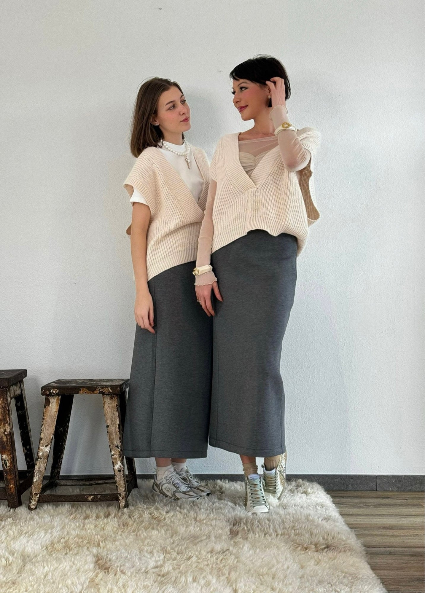 Skirt sweater April long + belt