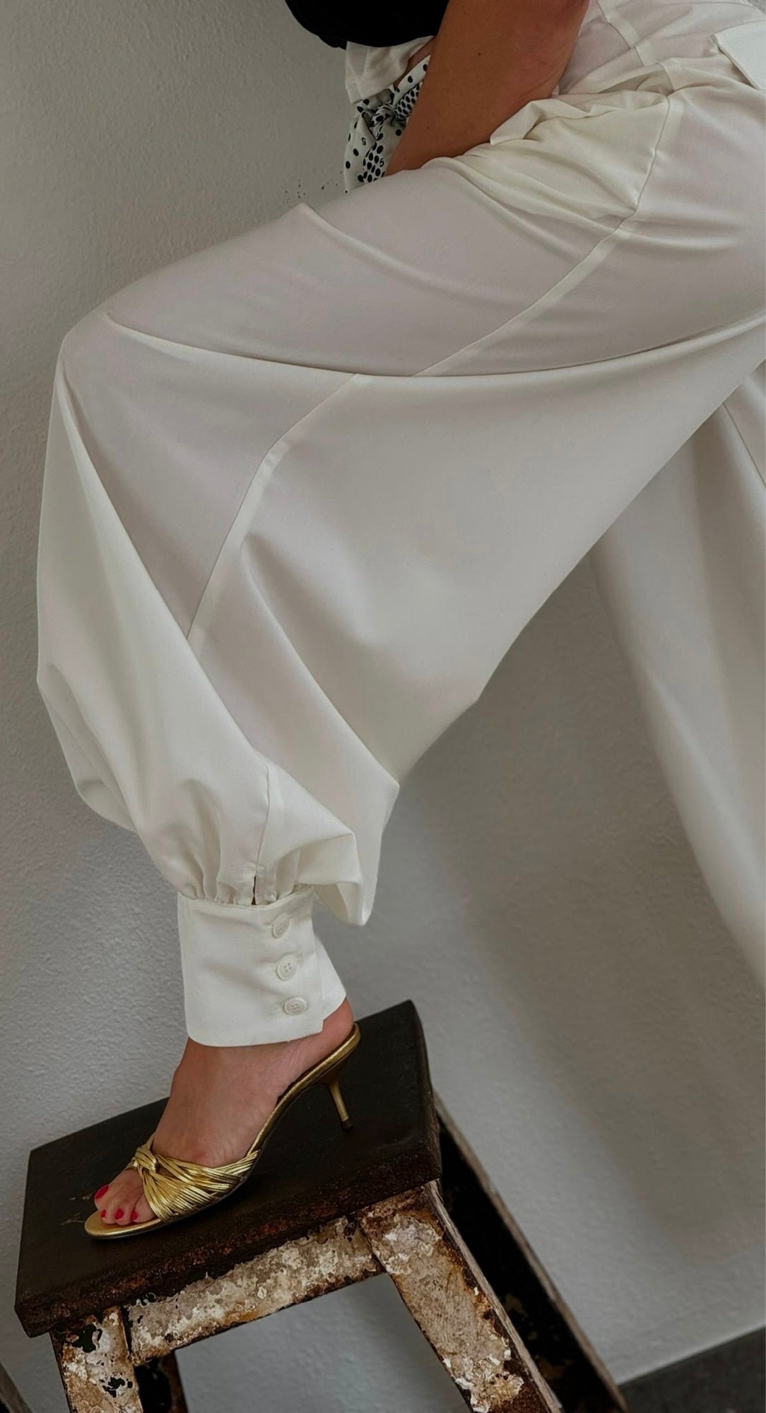 Pants Winona cuffed white