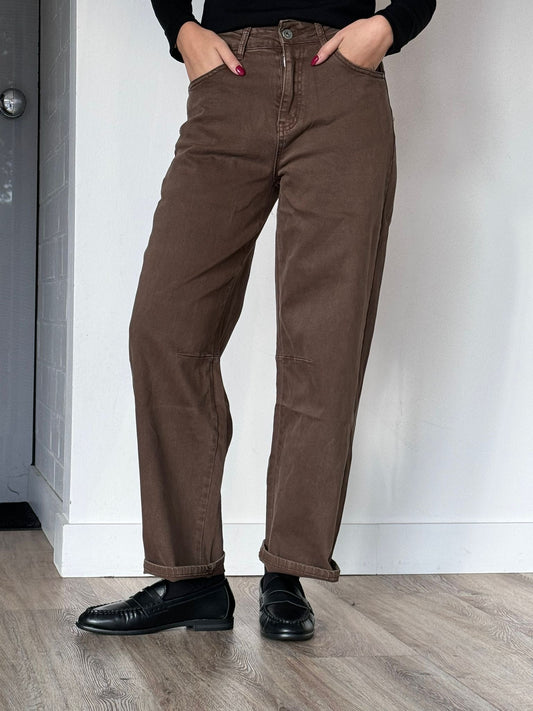 Pants jeans balloon brown