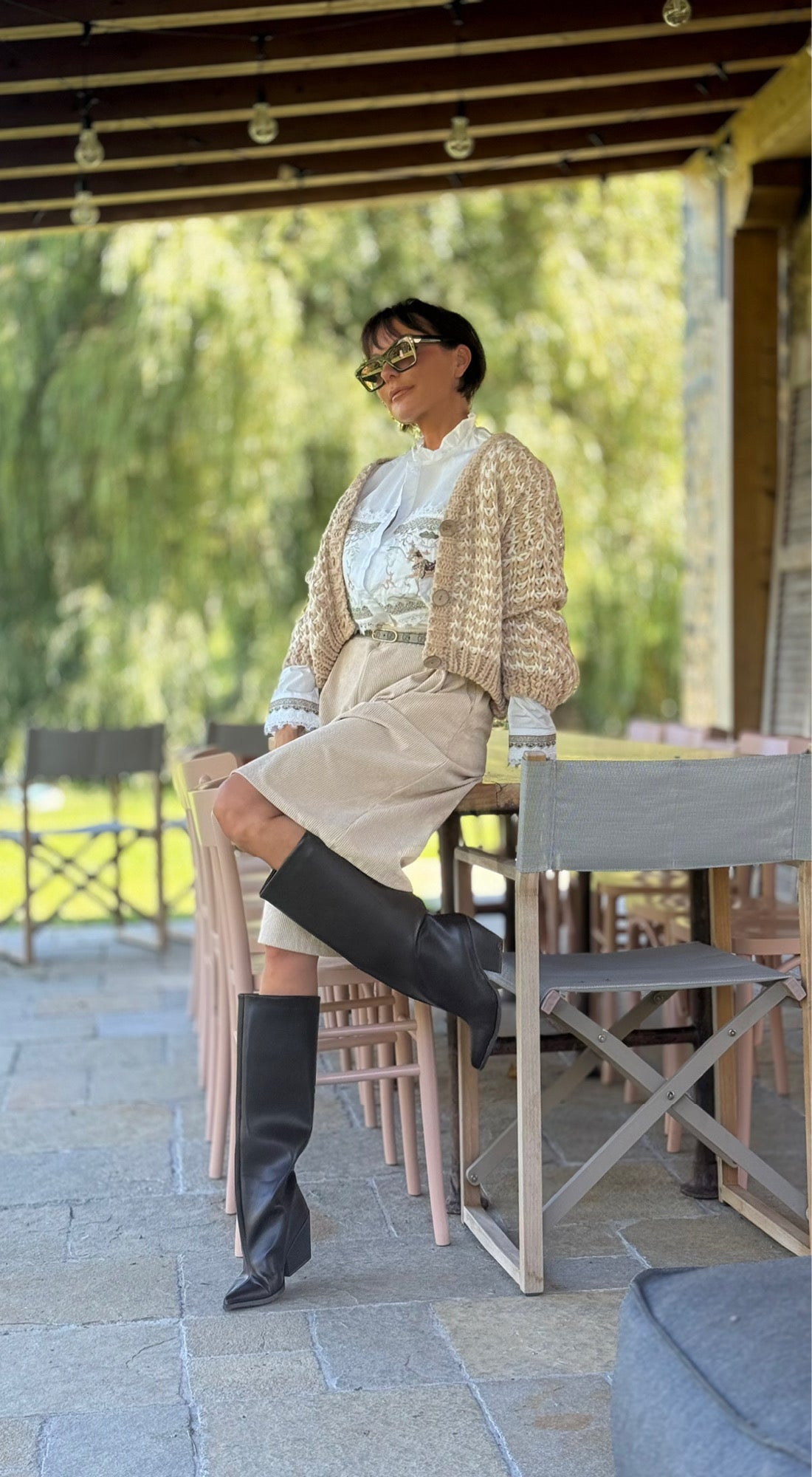 Cardigan Sali knitted cream