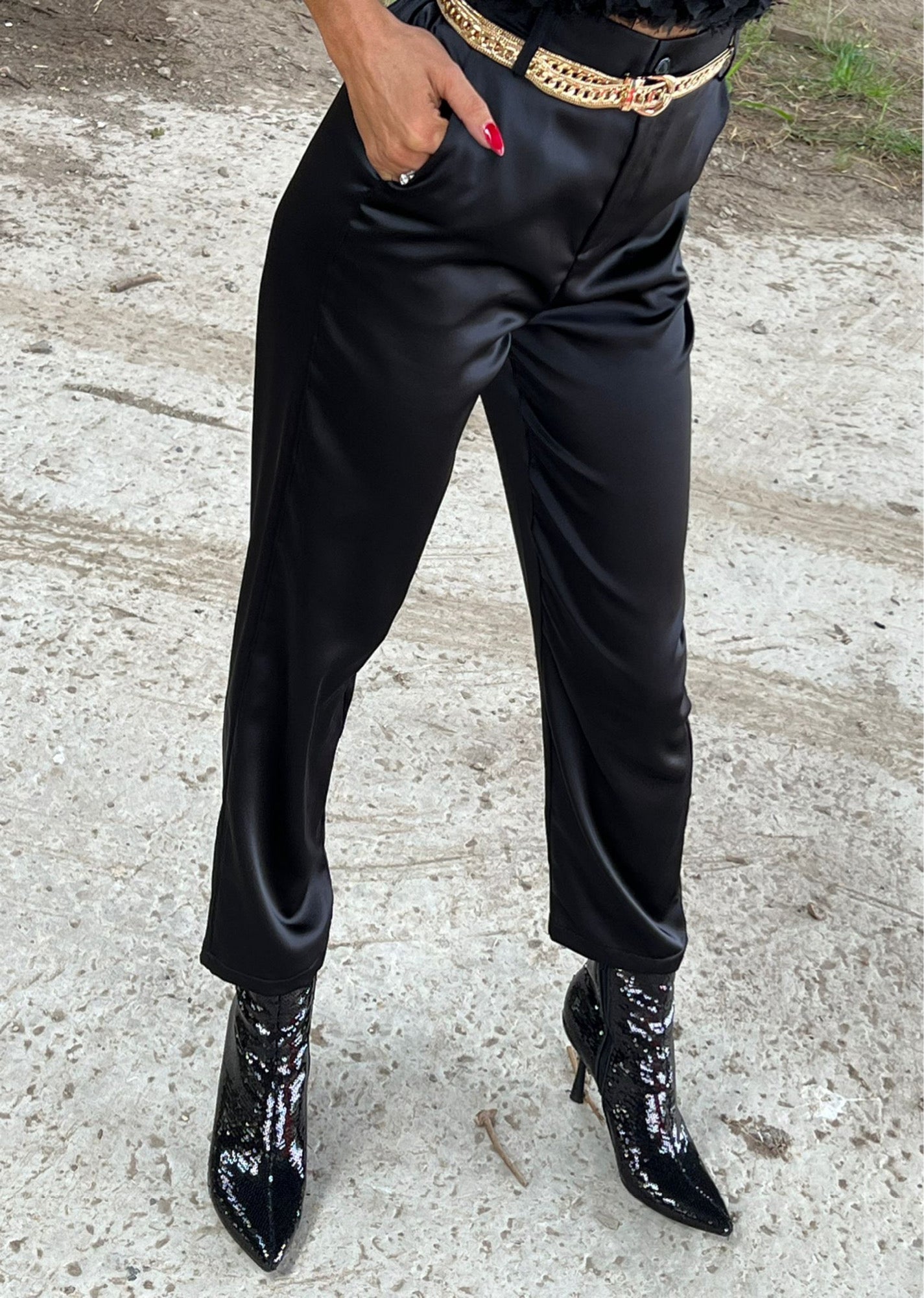 Boots sequins nero
