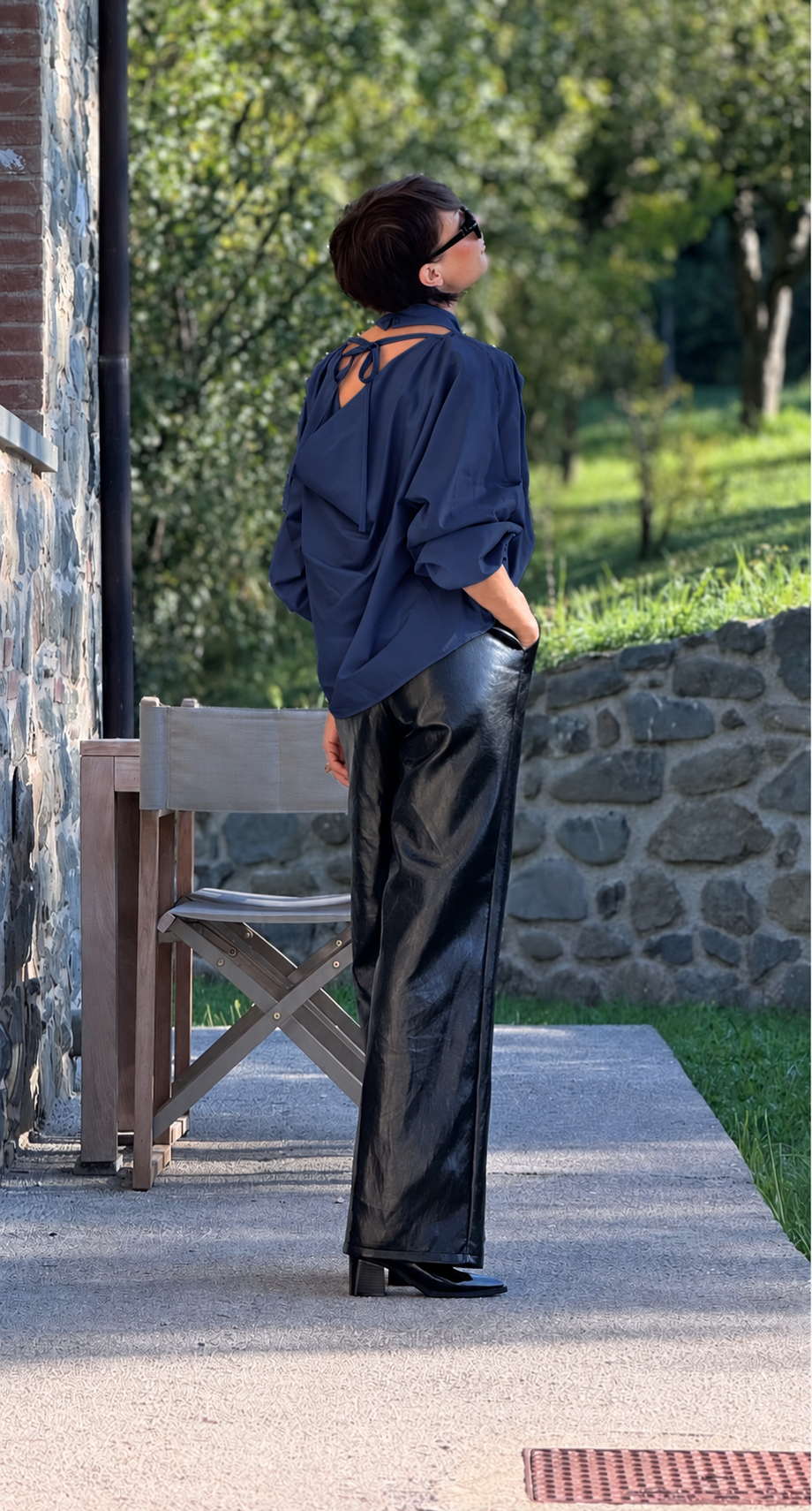 Blouse Vero collar navy