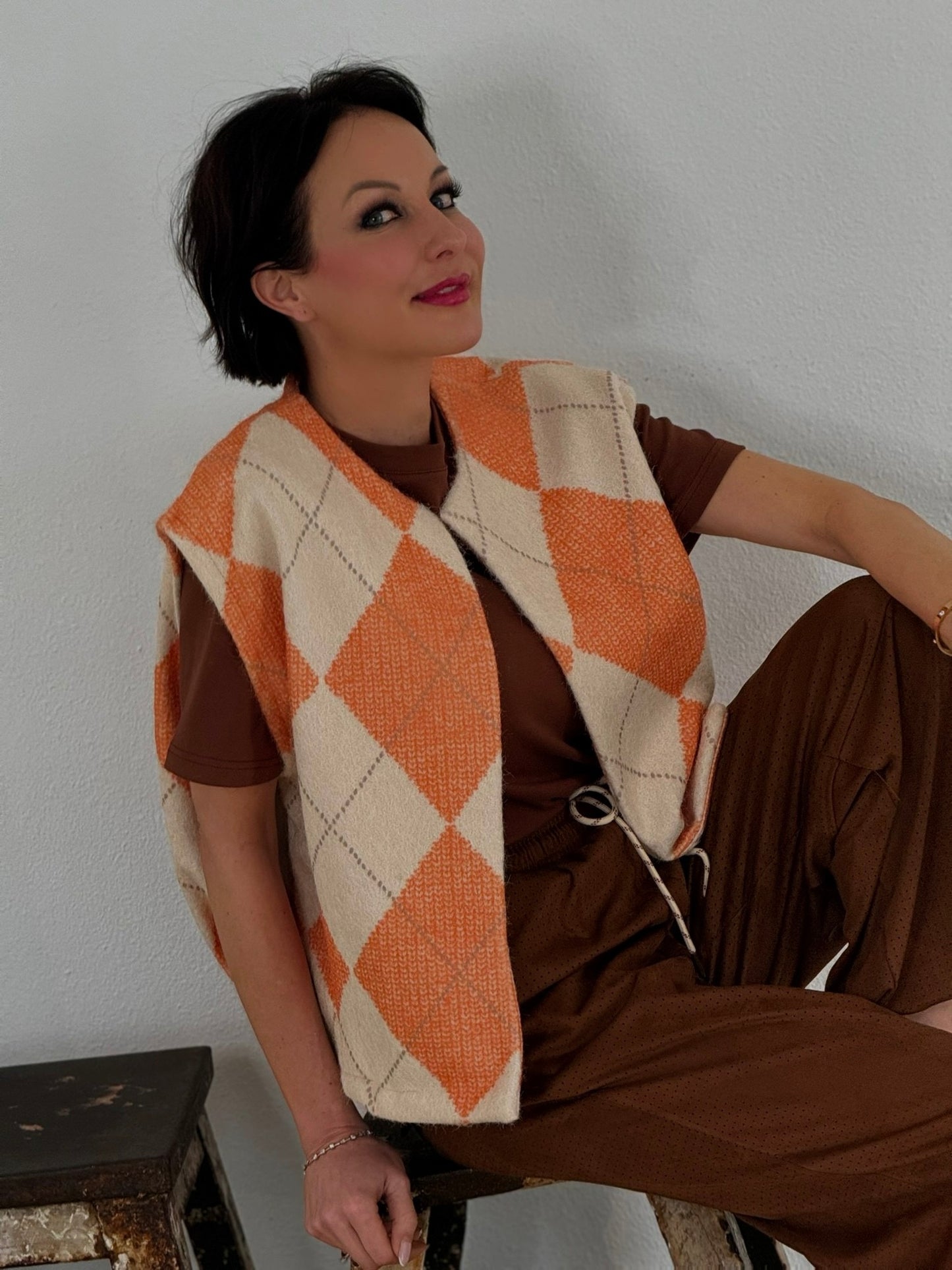 Jacket jacquard orange