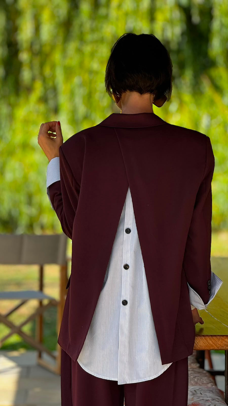 Blazer Evita burgundy matte