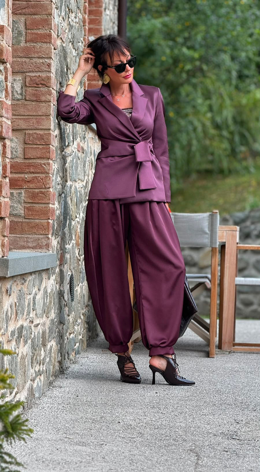 Pants Evita satin chic