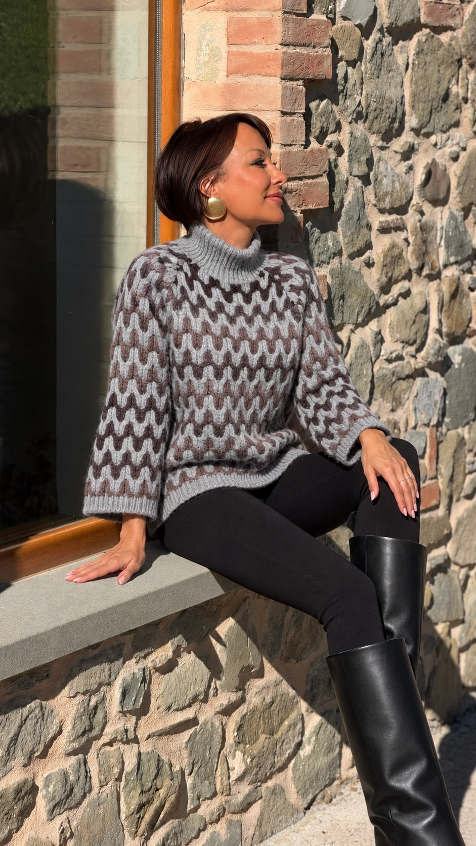 Pull Deborah bicolor grey