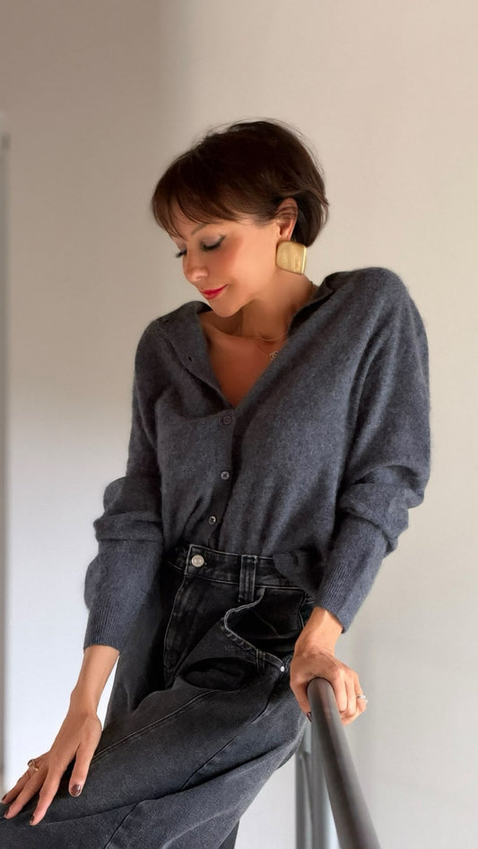 Pull cardigan Chloe grey