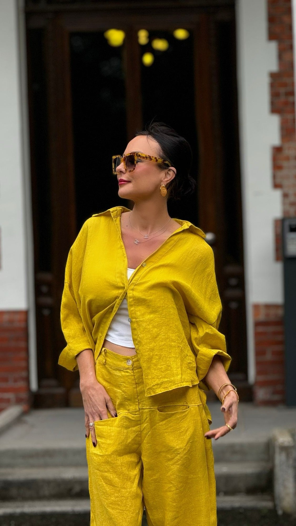 Blouse cuba linen yellow