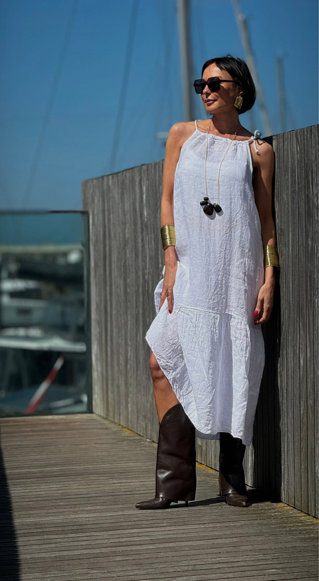 Dress Ina linnen white