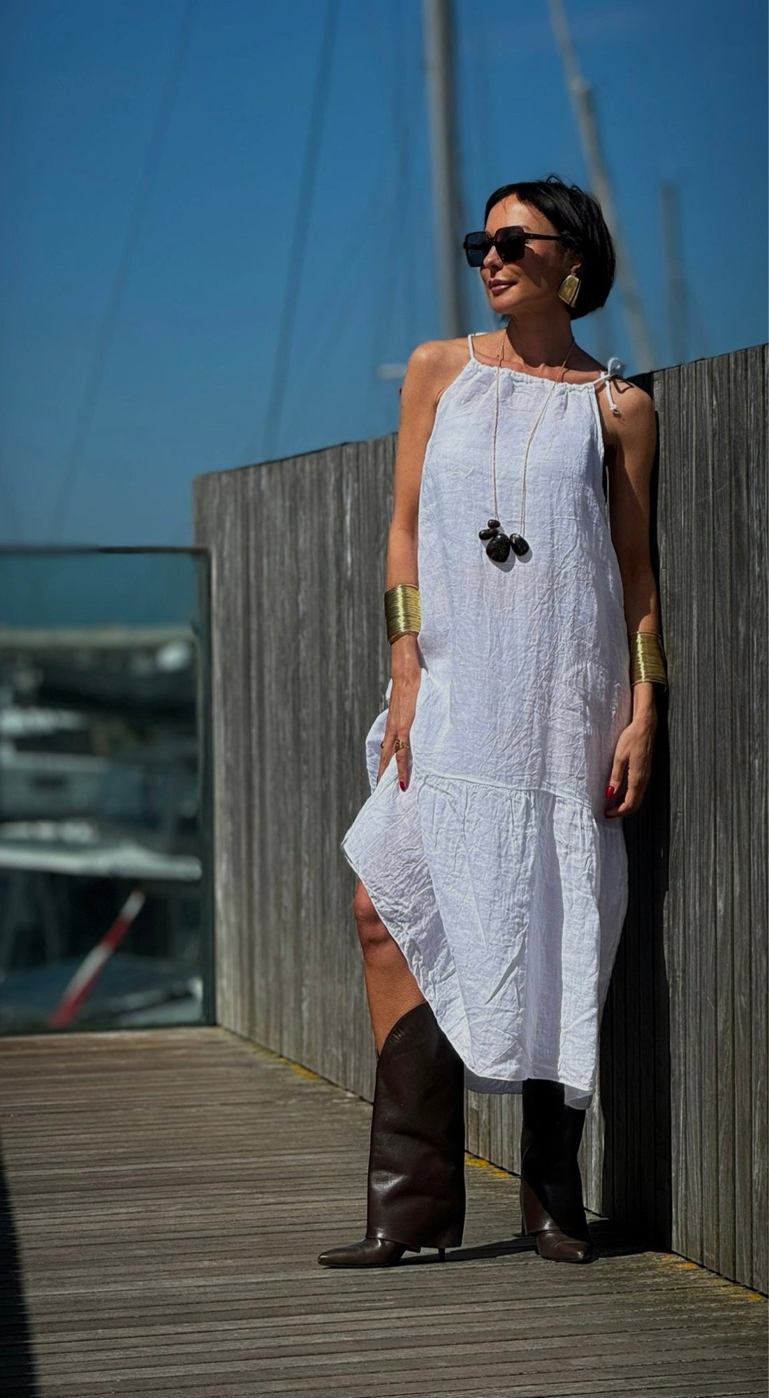 Dress Ina linnen white