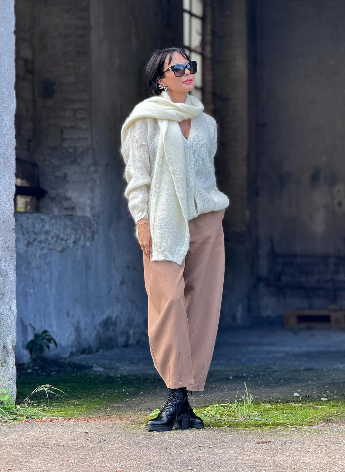 Set pull + scarf Rachel creme