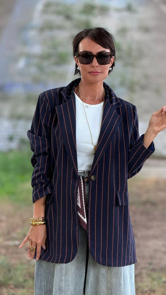 Blazer Leona striped blue