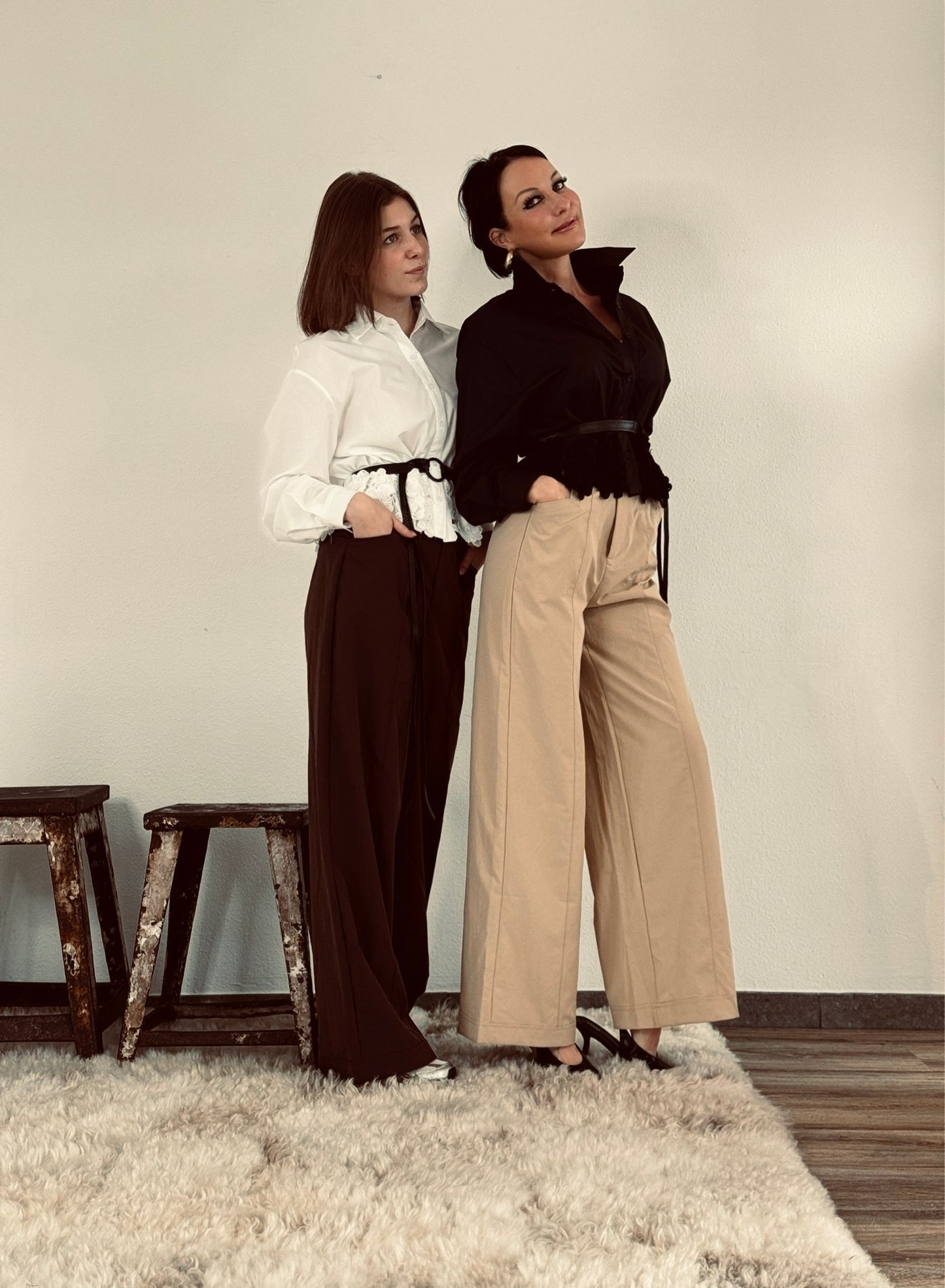 Pants Gayle + belt choco