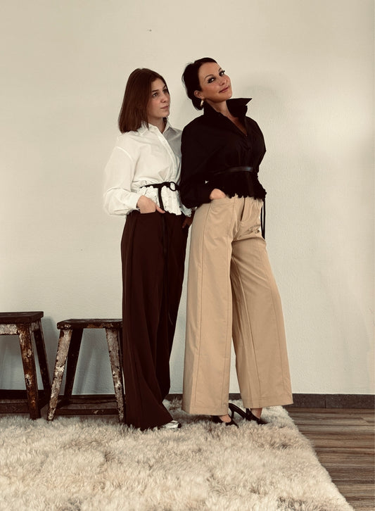 Pants Gayle + belt choco