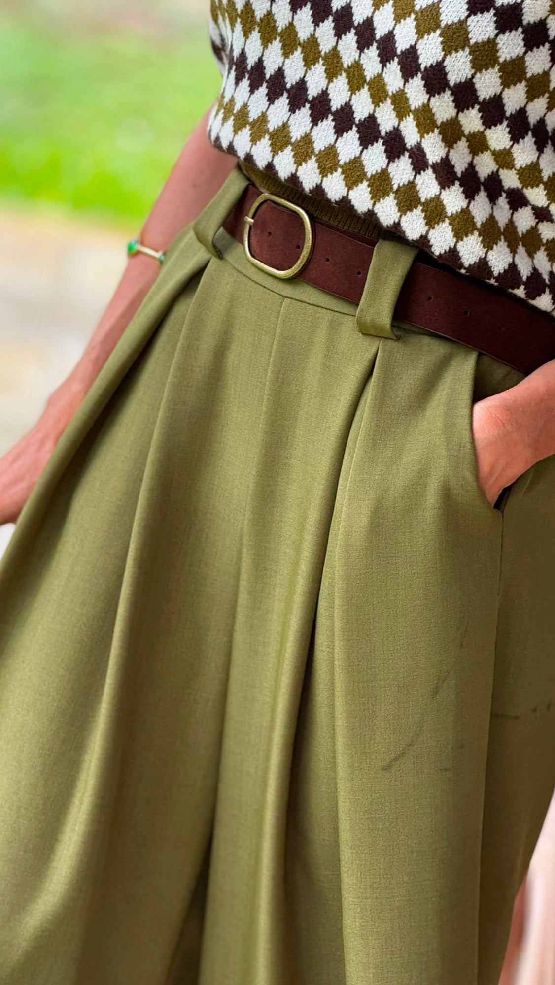 Pants Stella verde + belt