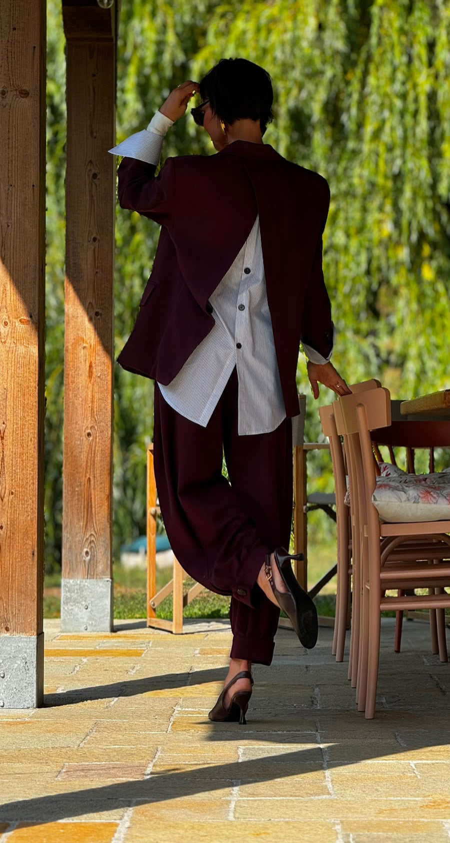 Blazer Evita burgundy matte