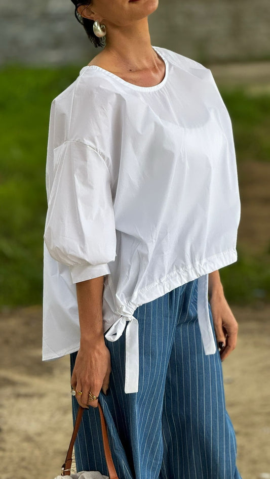 Blouse Rena white corda