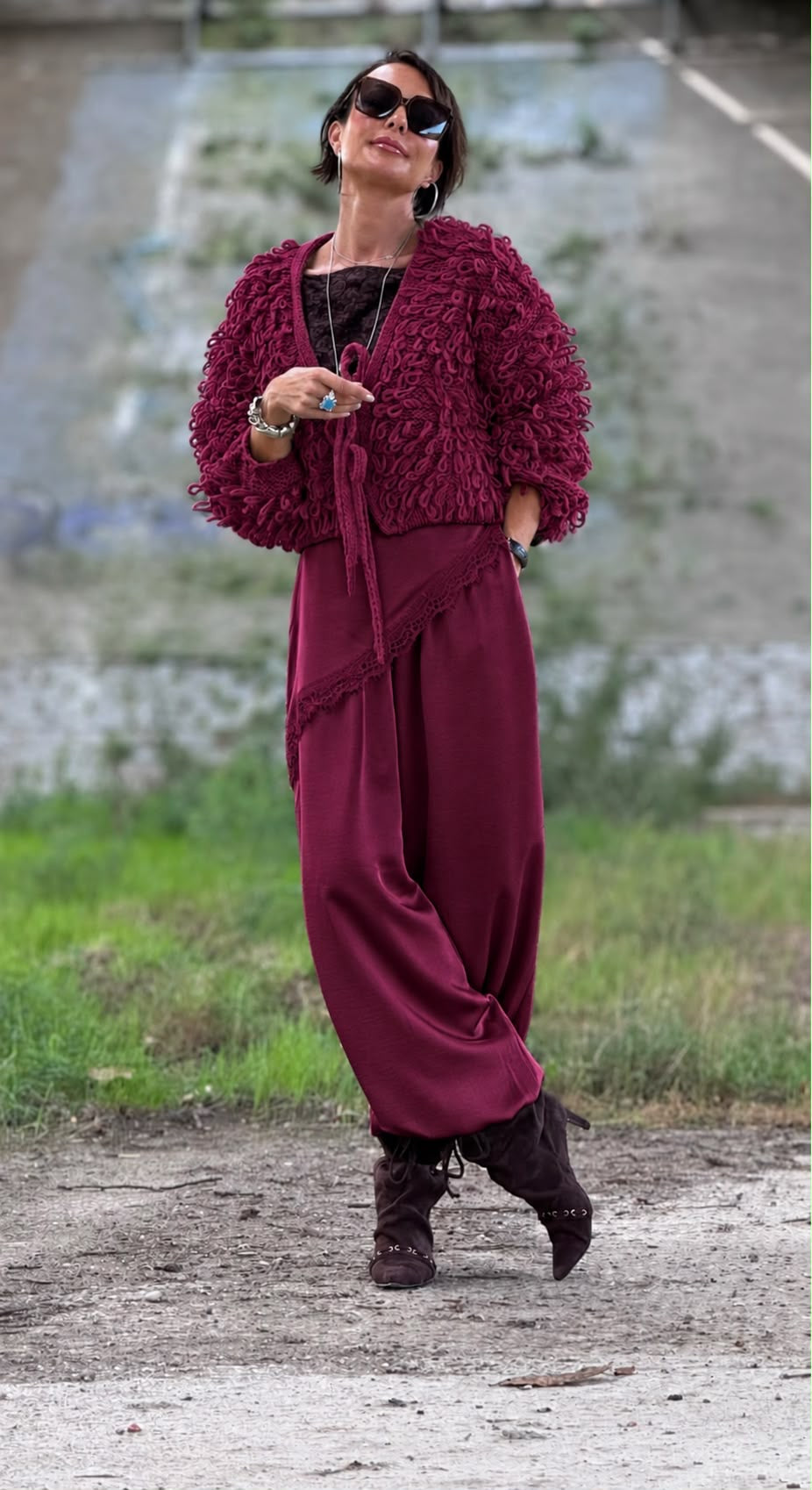 Pants Donna burgundy