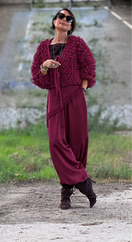 Cardigan Donna burgundy