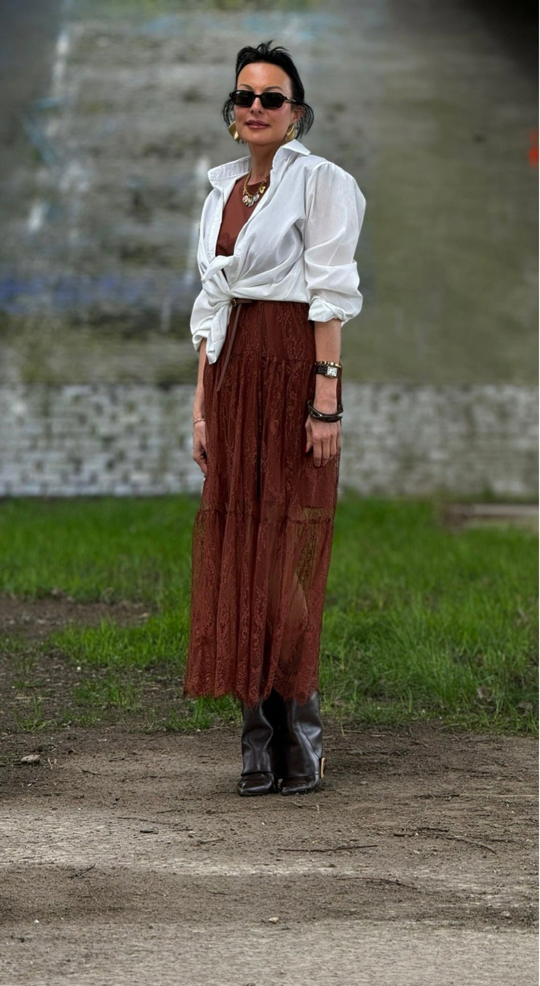 Dress Dusty lace + belt