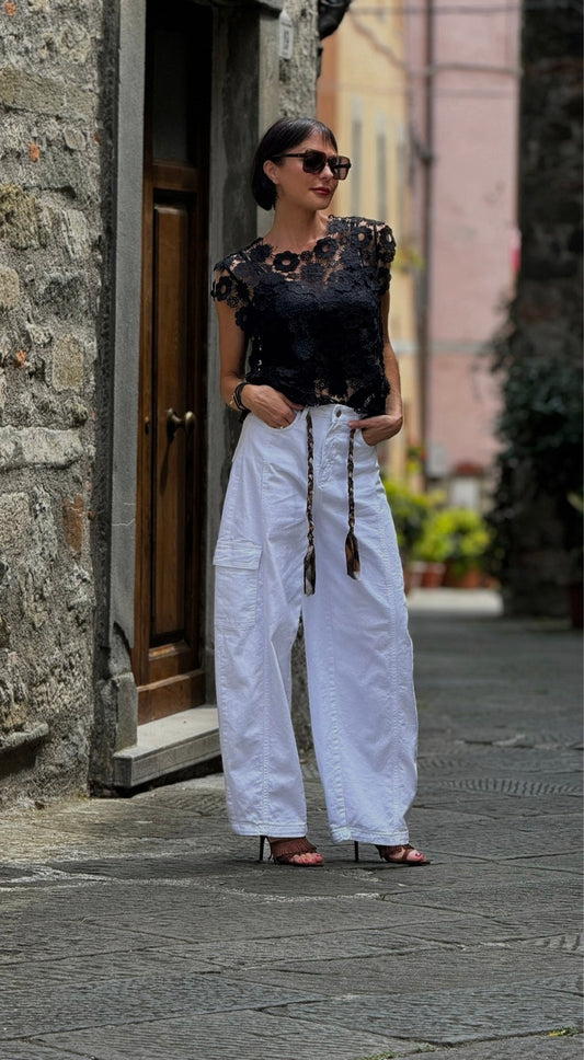 Jeans Suzy white + belt