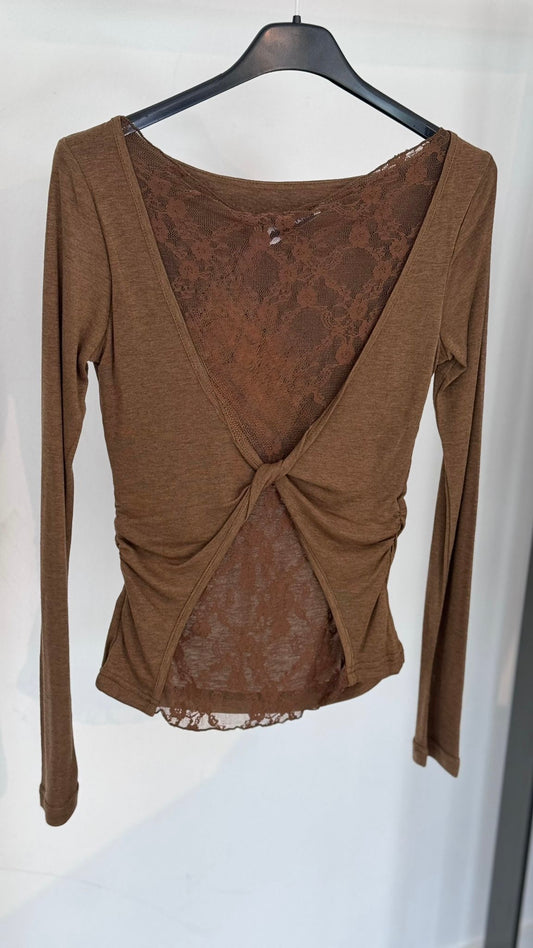 Tee Evita lace mocca