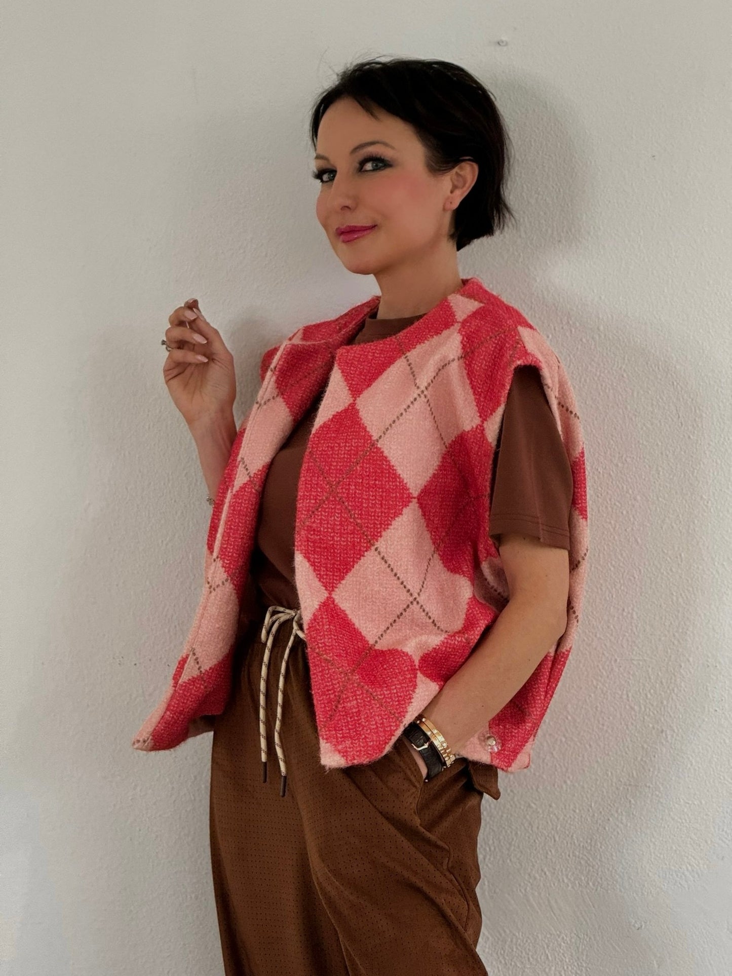 Jacket jacquard pink