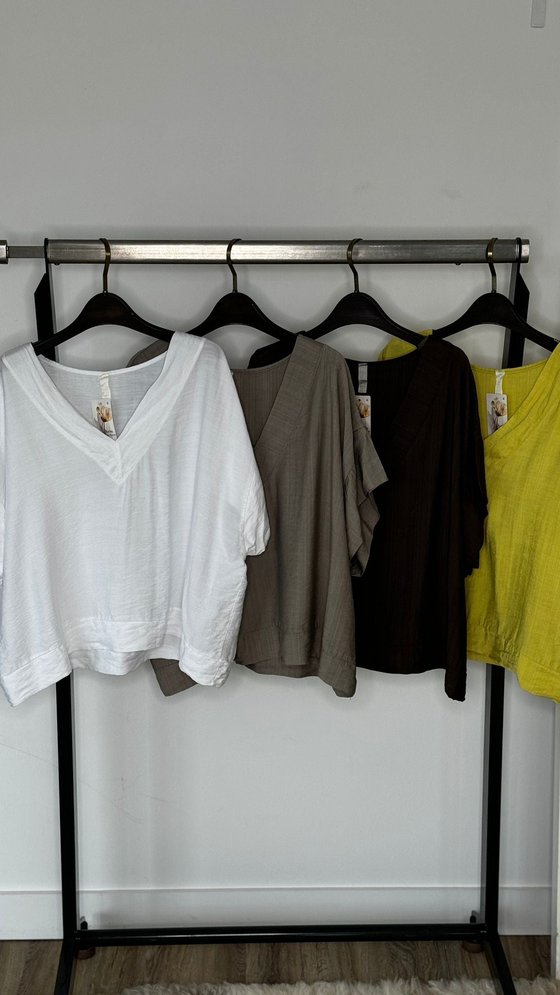 Blouse poppy uni vneck