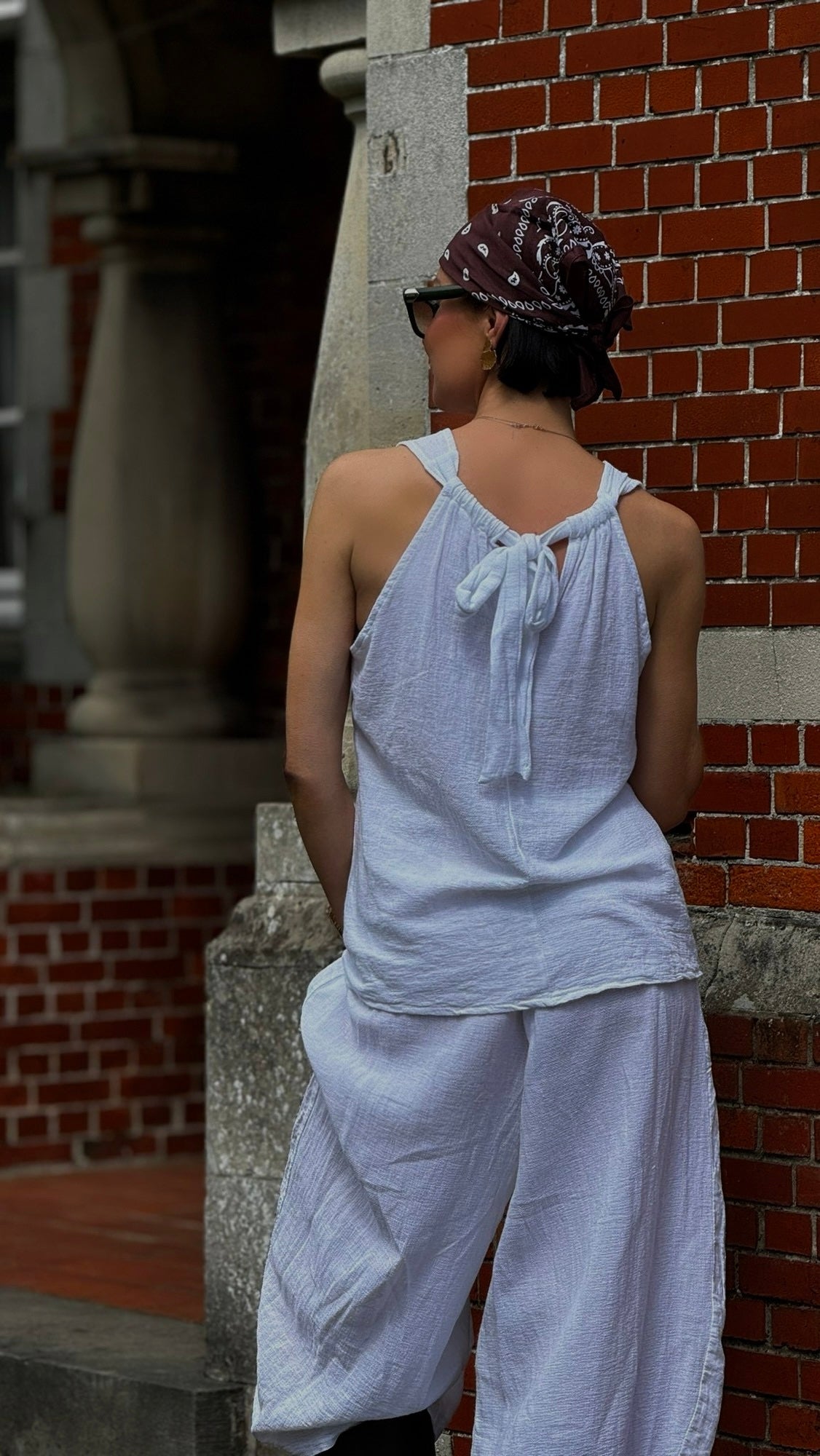 Top linen Sarah white
