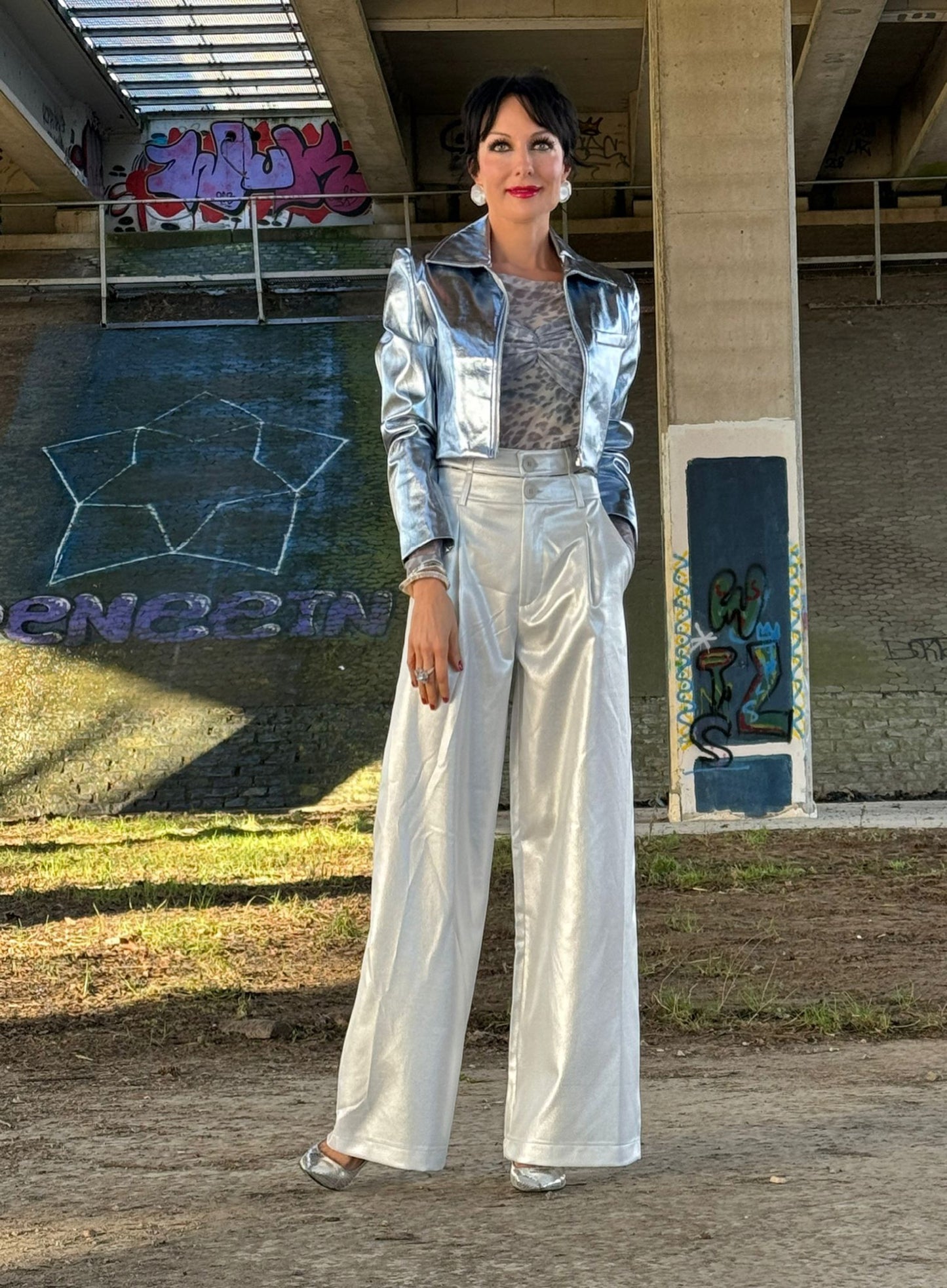 Jacket metallic blue