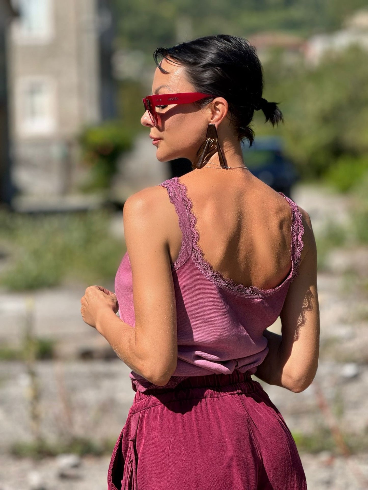 Top lace burgundy