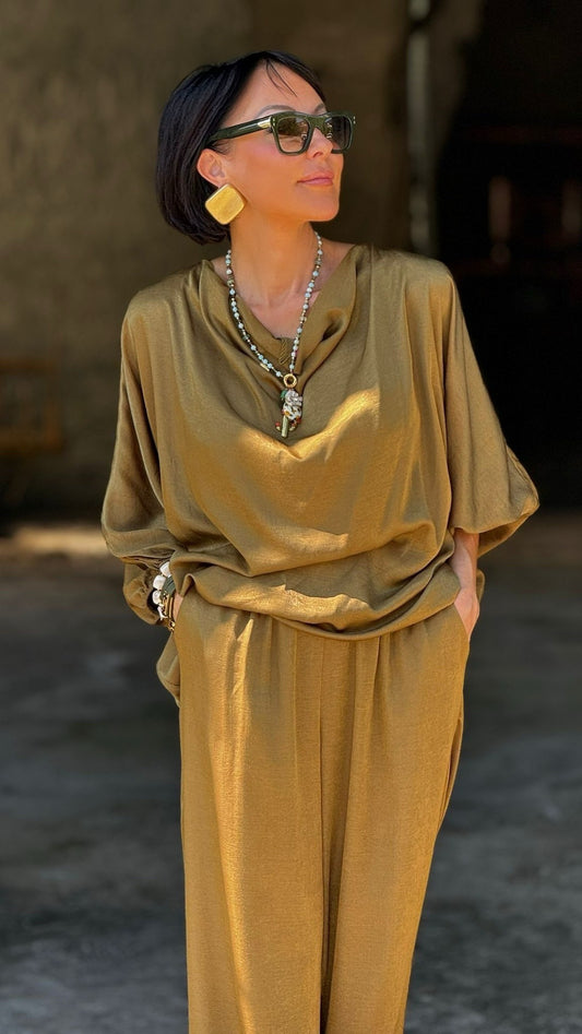 Blouse Delphi satine poison green
