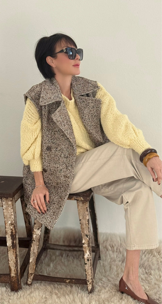 Manteau April sans armes camello