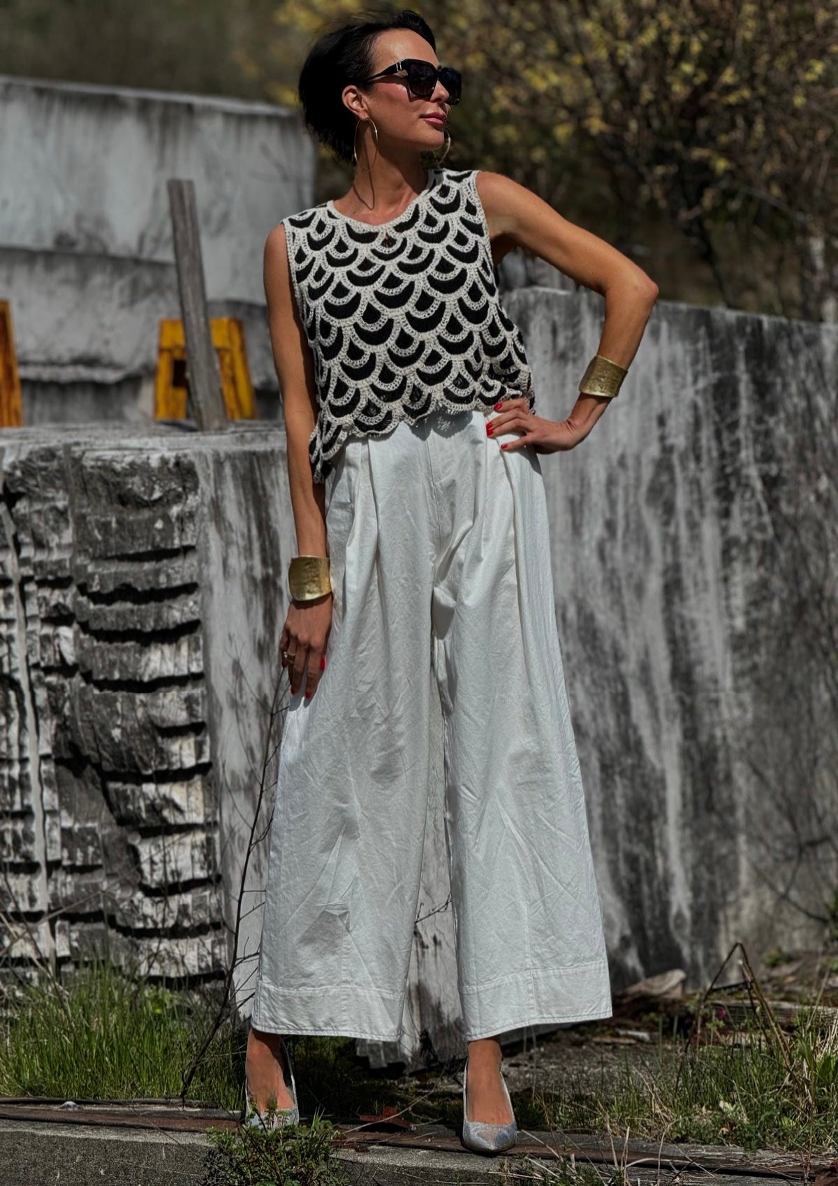 Top Sandro BL/W