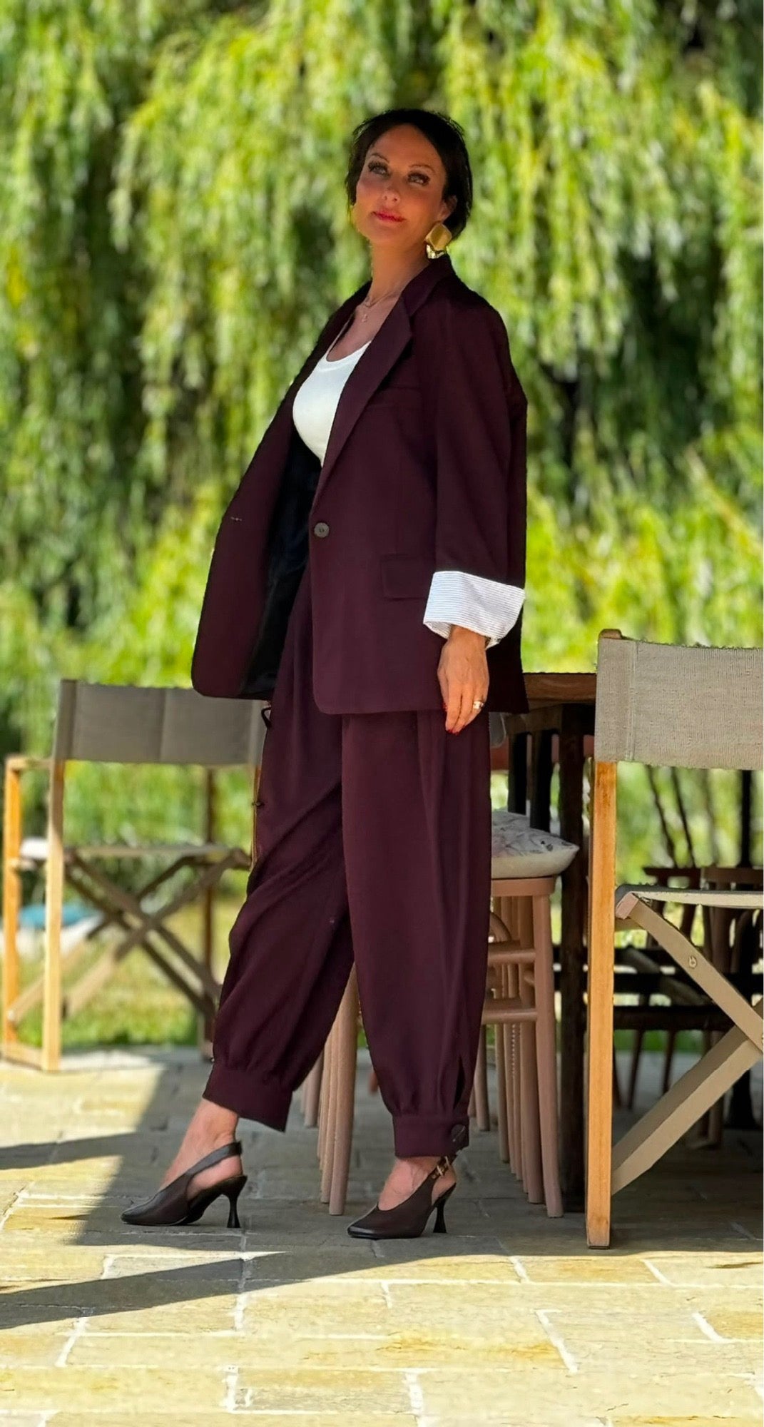 Blazer Evita burgundy matte