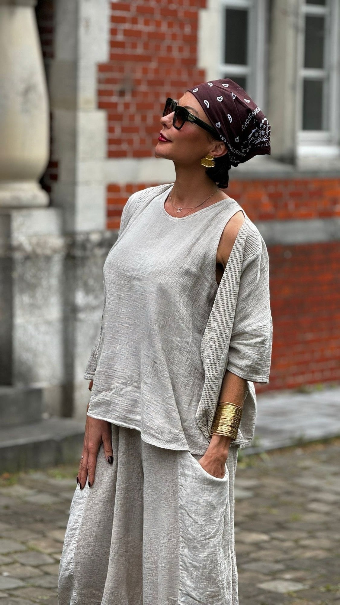 Jacket linen Sarah taupe