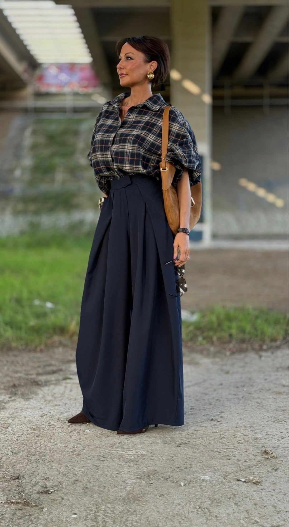 Blouse Tartan camel