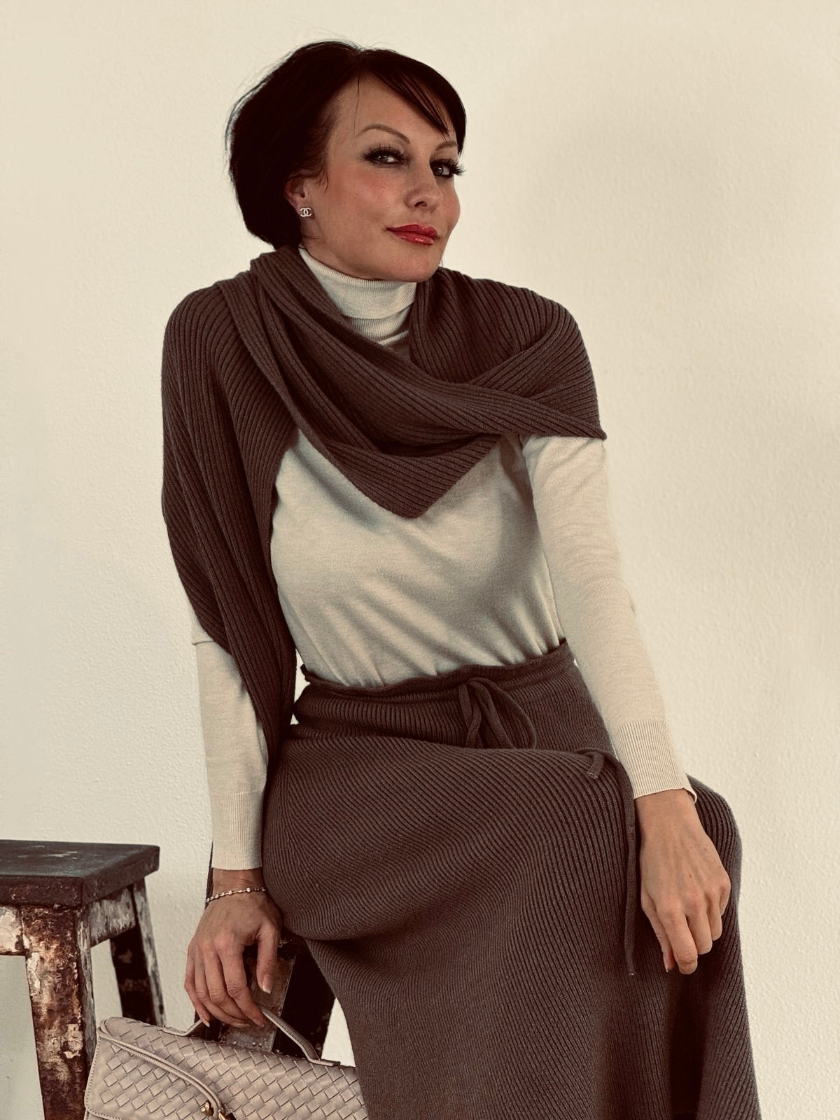 Scarf Odette taupe