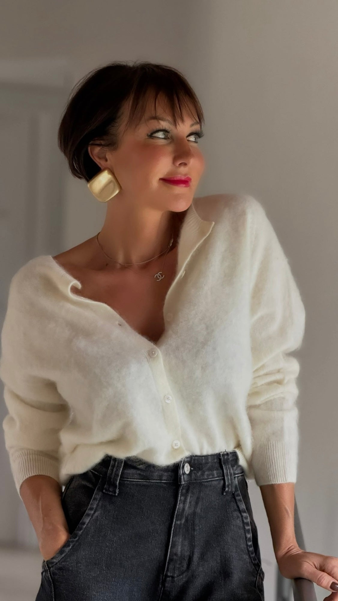 Pull cardigan Chloe cream