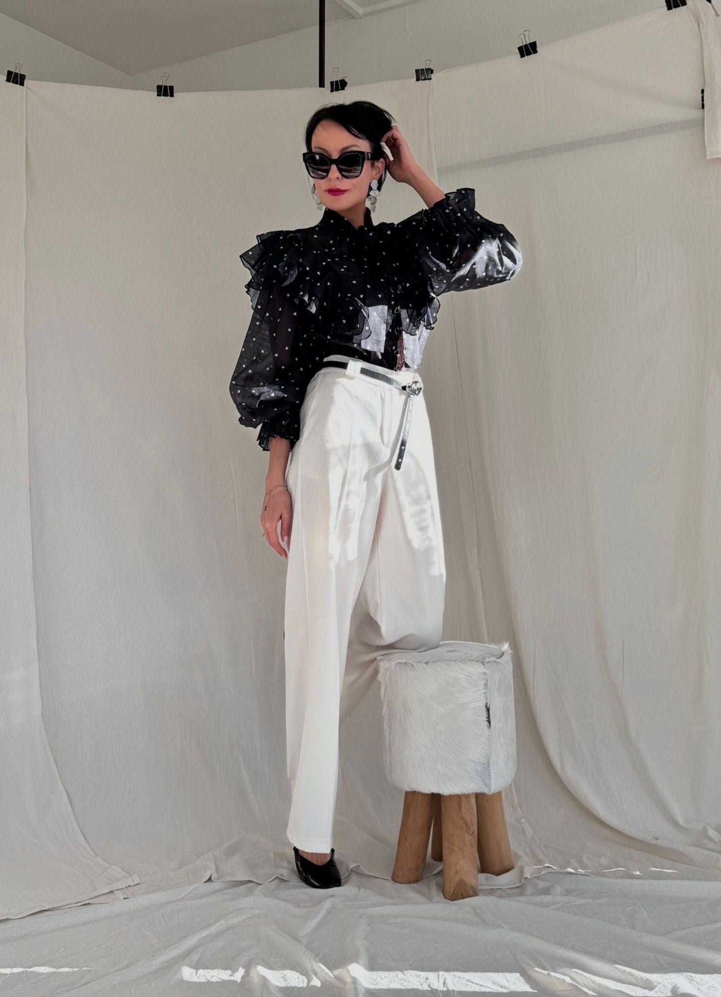 Pants Ida + belt panna