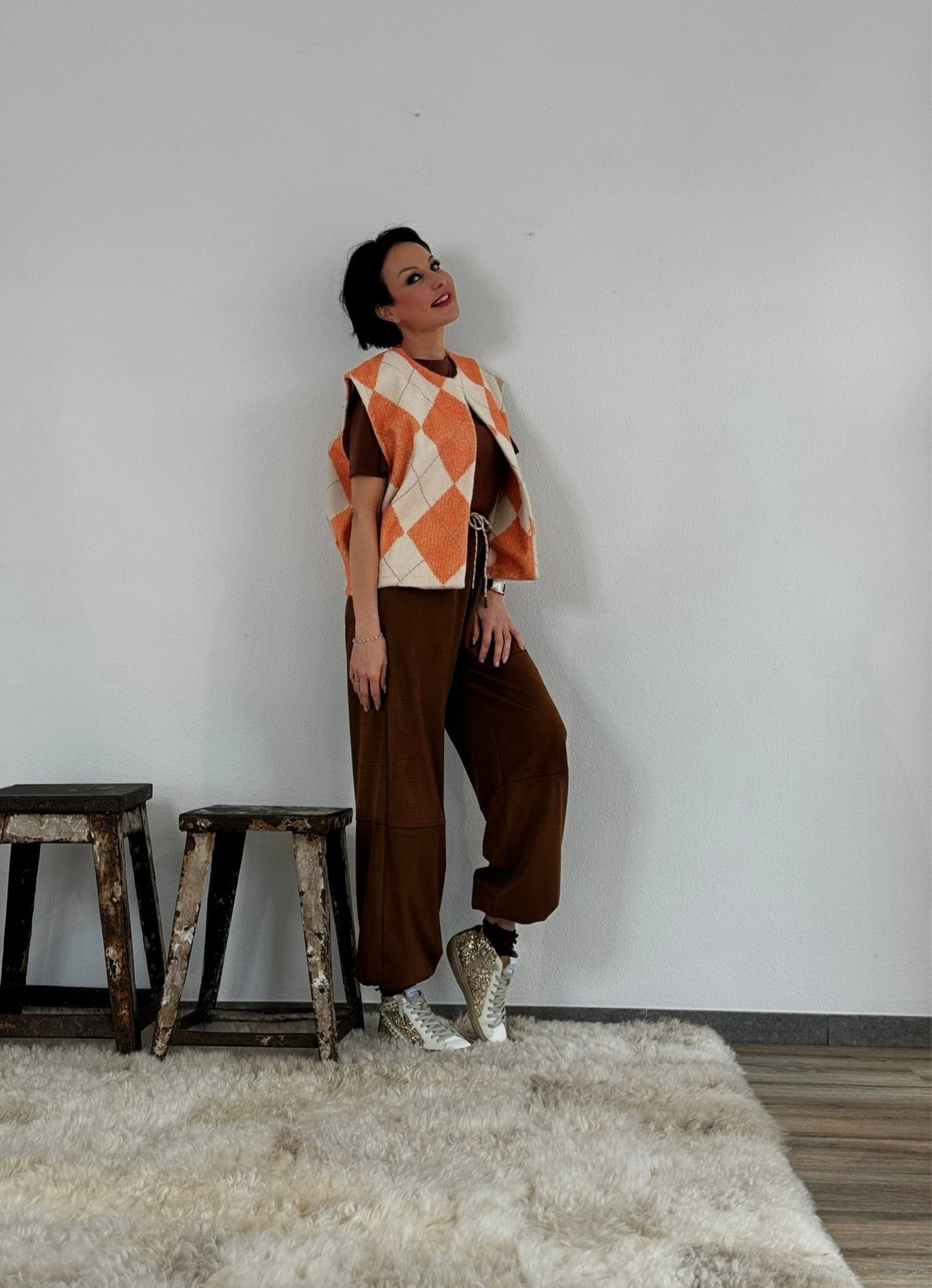 Jacket jacquard orange