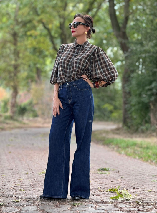 Blouse Linden tartan brown