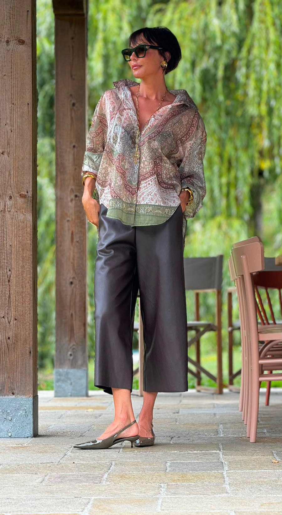 Blouse Stella printed green