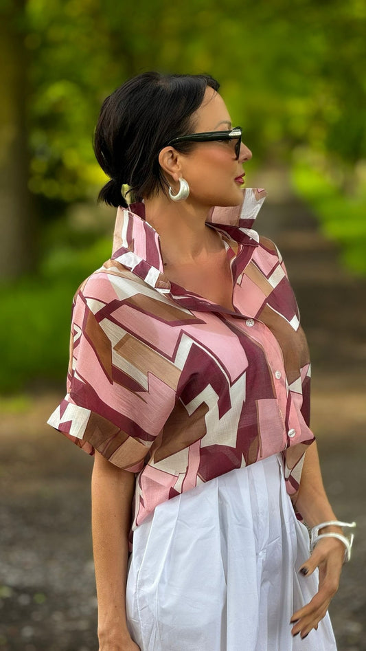 Blouse Rena printed pink