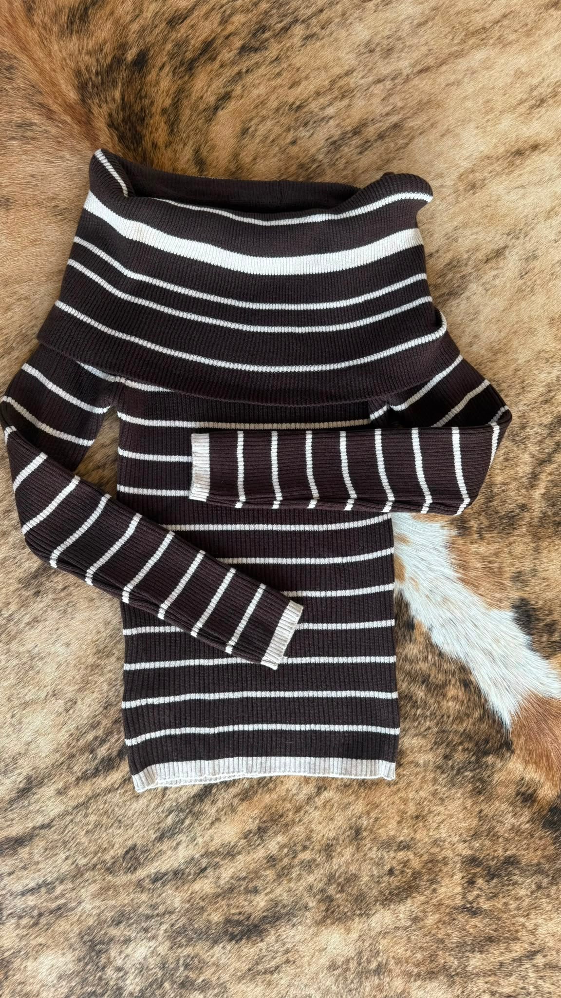 Pull bateau striped brown