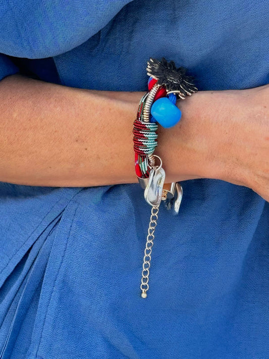 Bracelet key charm blue