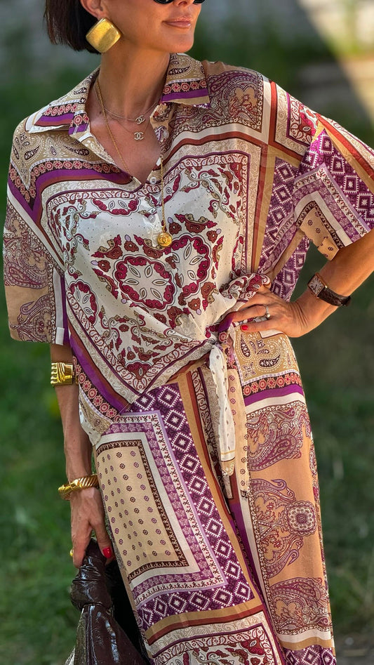 Blouse lilac printed